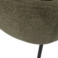 Boucle Tischsessel in Dunkelgrün - Norian
