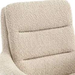 Boucle Tischsessel mit Holz Drehgestell - Corpus (2er Set)