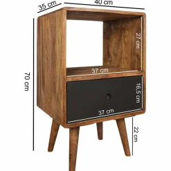 Boxspring Nachtschrank Cospic im Retro Design