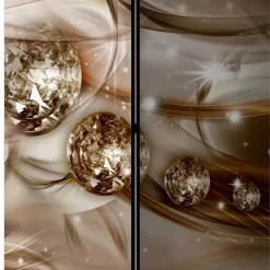 Braun bedruckter Paravent mit Diamanten Motiv - Marica