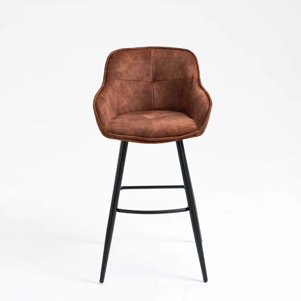 Braune Barstühle mit Armlehnen - Caballo (2er Set)