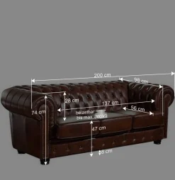 Braune Polstergarnitur aus Echtleder - Pluna (dreiteilig)
