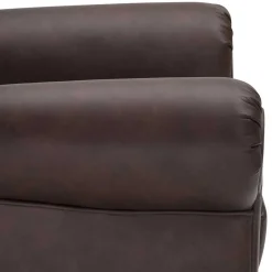 Brauner Federkernsessel mit Lederbezug - Chesterfield - Esmea