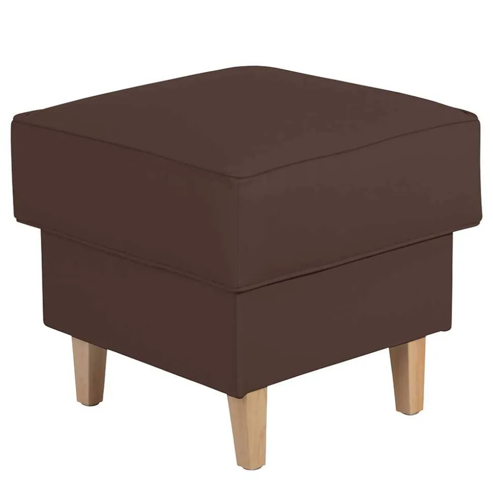 Brauner Polsterhocker mit Kunstlederbezug - Revelinda