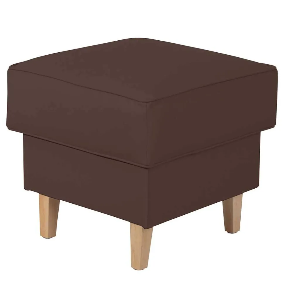 Brauner Polsterhocker mit Kunstlederbezug - Revelinda