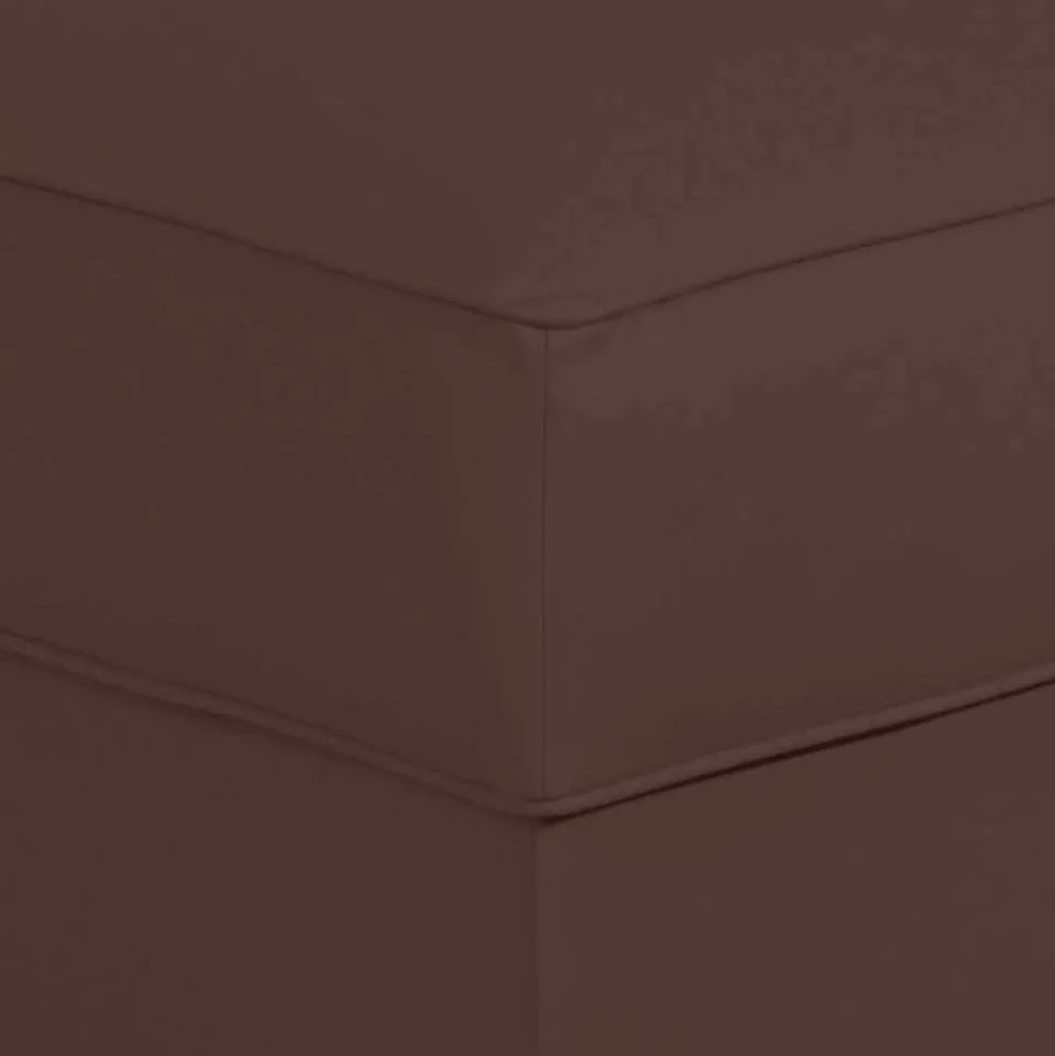 Brauner Polsterhocker mit Kunstlederbezug - Revelinda