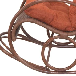 Brauner Schaukelstuhl aus Rattan Geflecht - Oktaria