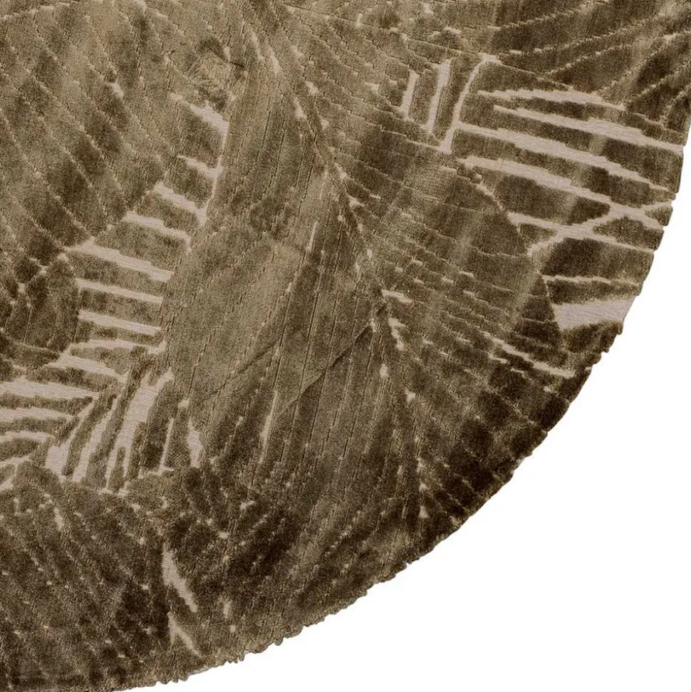 Brauner Teppich mit Blätter Muster - Ciarto