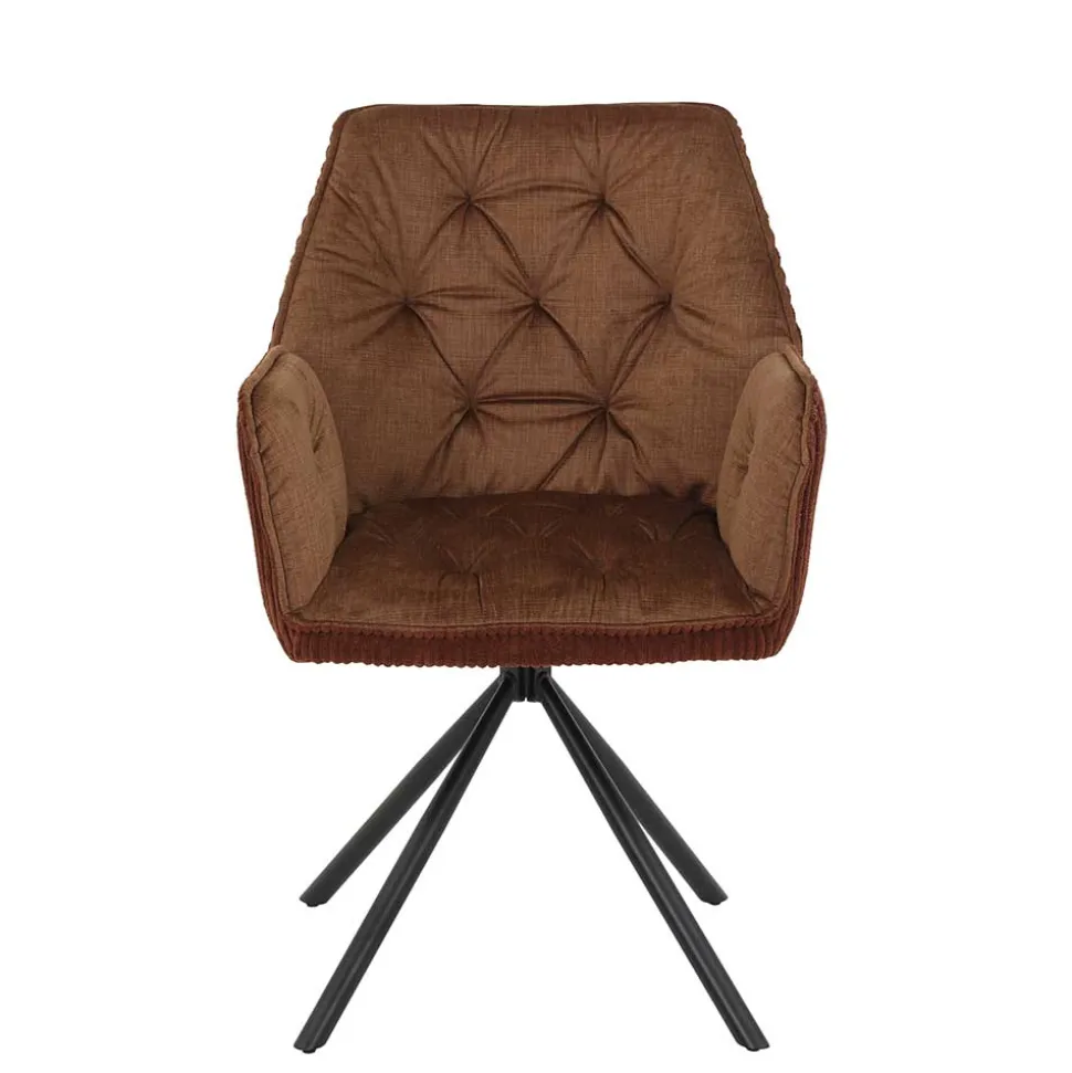 Brauner Tischsessel aus Samtvelours - Bostan (2er Set)