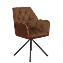 Brauner Tischsessel aus Samtvelours - Bostan (2er Set)