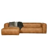 Braunes Ecksofa aus Leder recycelt Robert 305cm breit