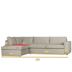 Braunes Wohnzimmersofa in L-Form aus Webstoff - Bravassa