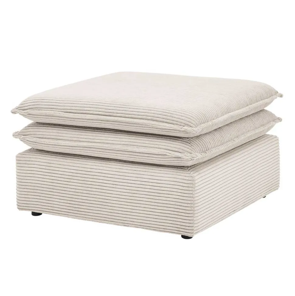 Breitcord Polsterhocker in Beige - Jony