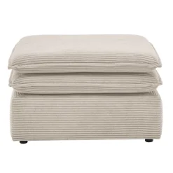 Breitcord Polsterhocker in Beige - Jony