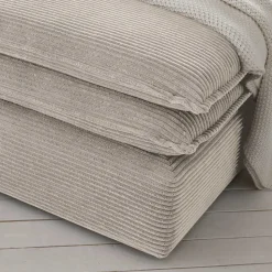 Breitcord Polsterhocker in Beige - Jony