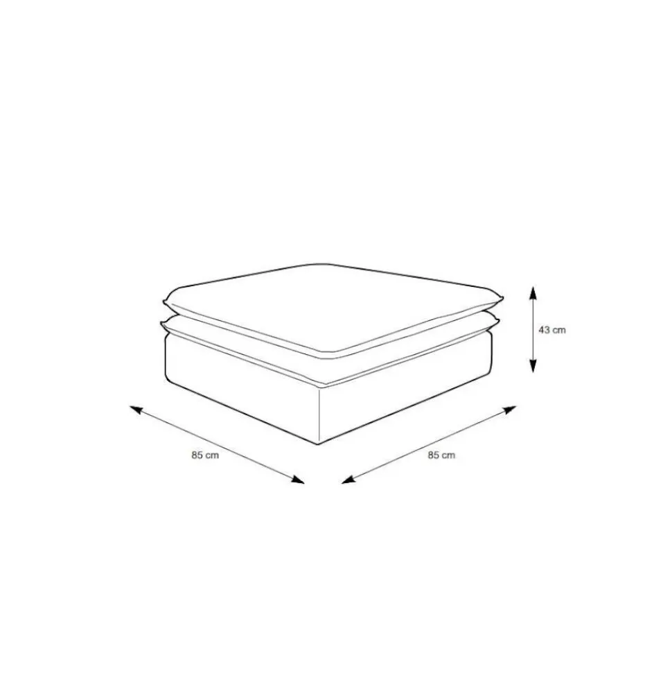 Breitcord Polsterhocker in Beige - Jony