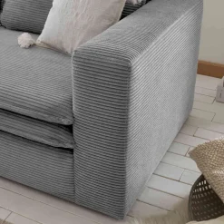 Breitcord Sessel in Hellgrau - Tessina