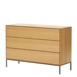 Breite Schubladen-Kommode in Eichefarben - Utperio