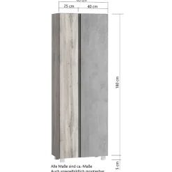 Breiter Badhochschrank mit Doppeltür - Mia