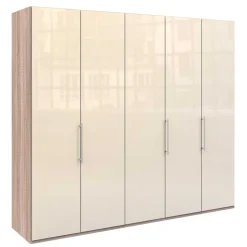 Breiter Falttüren-Schrank in Creme - Rativian