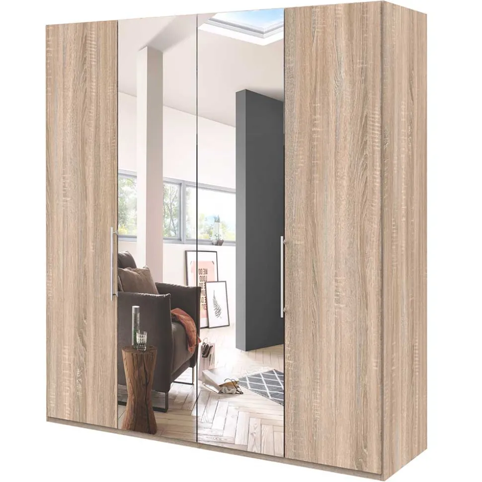 Breiter Falttüren-Schrank mit Spiegel - Zayun