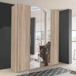 Breiter Falttüren-Schrank mit Spiegel - Zayun