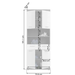 Breiter Hochschrank fürs Bad 74x191x31 cm - Nancys