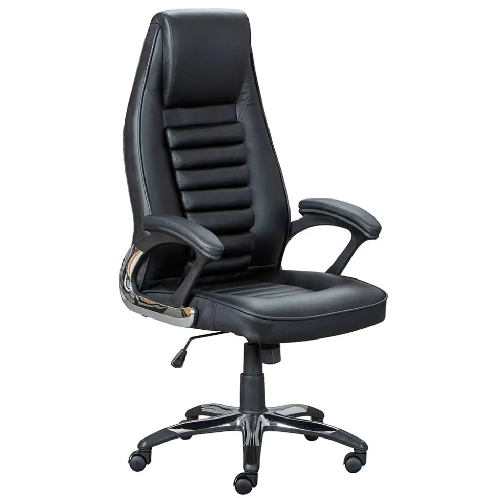 Büro Drehsessel aus Kunstleder in Schwarz - Emsa