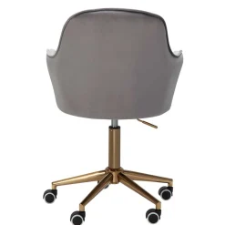 Büro Drehstuhl aus Samt in Grau - Horn