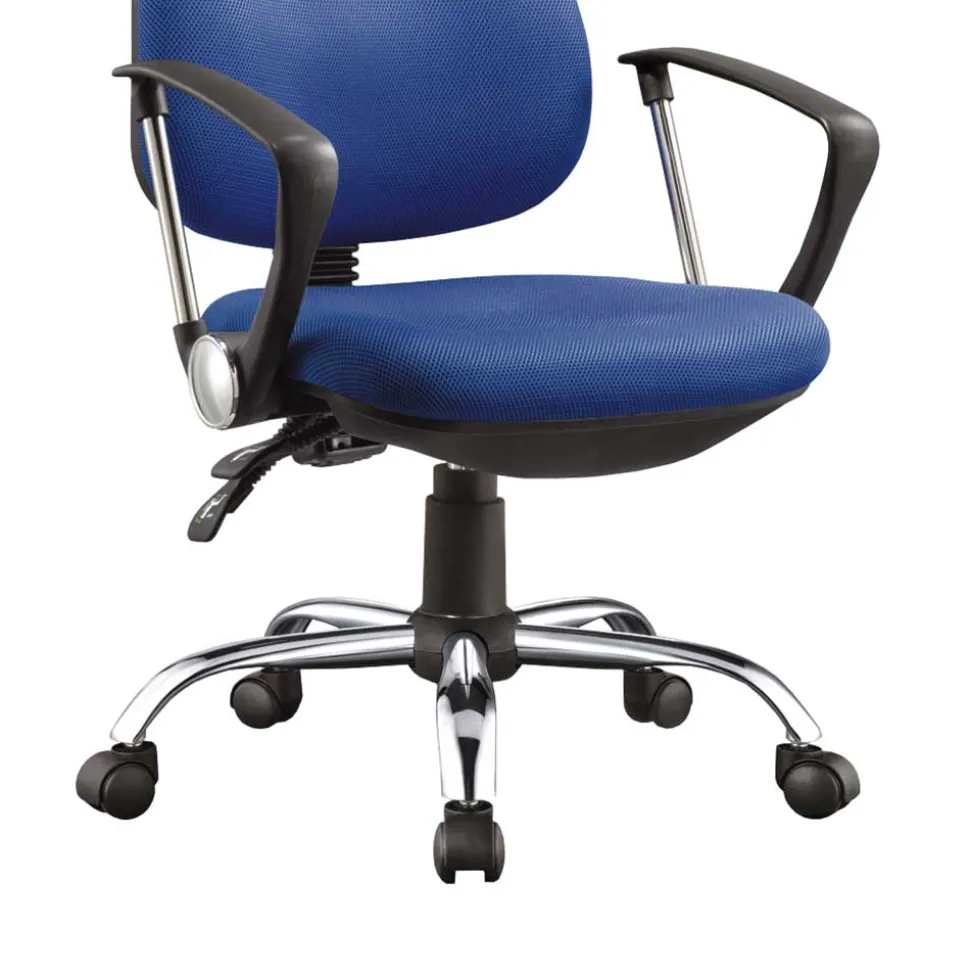 Büro Drehstuhl in Blau & Chrom - Kedany