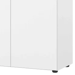 Büro Highboard in Weiß mit schwarzen Griffen - Sparkle