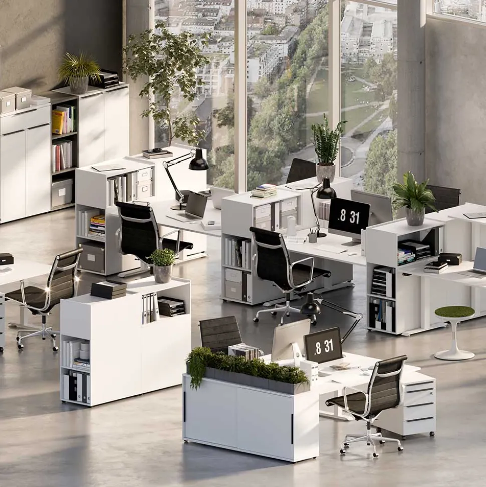 Büro Raumteiler Regal in Weiß - Sparkle