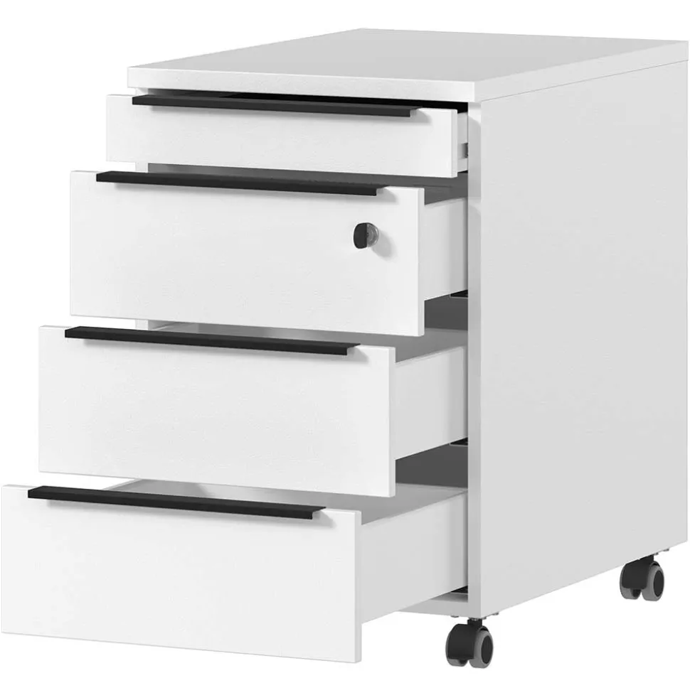 Büro Schreibtisch Rollcontainer in Weiß - Sparkle