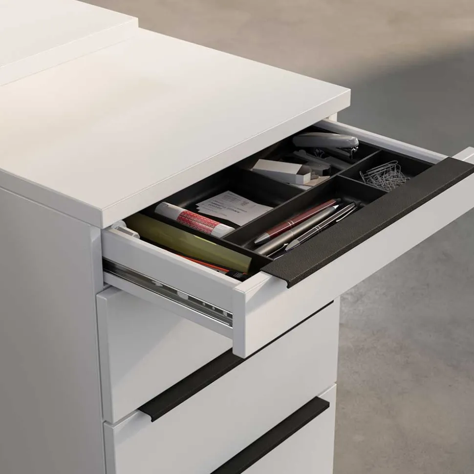 Büro Schreibtisch Rollcontainer in Weiß - Sparkle