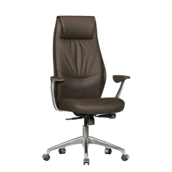 Büro Schreibtischsessel in Braun Leder - Mallavi