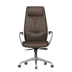 Büro Schreibtischsessel in Braun Leder - Mallavi