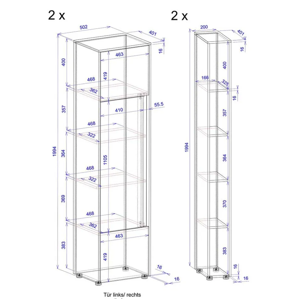 Büro Stauraum Möbel Schränke Regale - Ahilav (vierteilig)