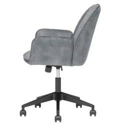 Büro Velours Drehstuhl in Grau auf Rollen - Rasmus