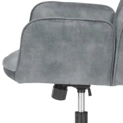 Büro Velours Drehstuhl in Grau auf Rollen - Rasmus