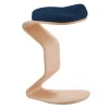 Bürohocker aus Holz mit Stoff in Blau - Alicudi