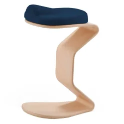 Bürohocker aus Holz mit Stoff in Blau - Alicudi