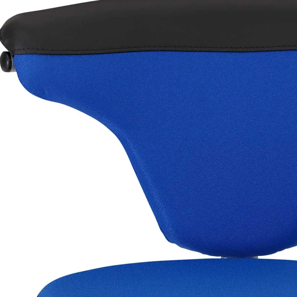 Bürohocker mit Lehne in Dunkelblau & Schwarz - Kanellas