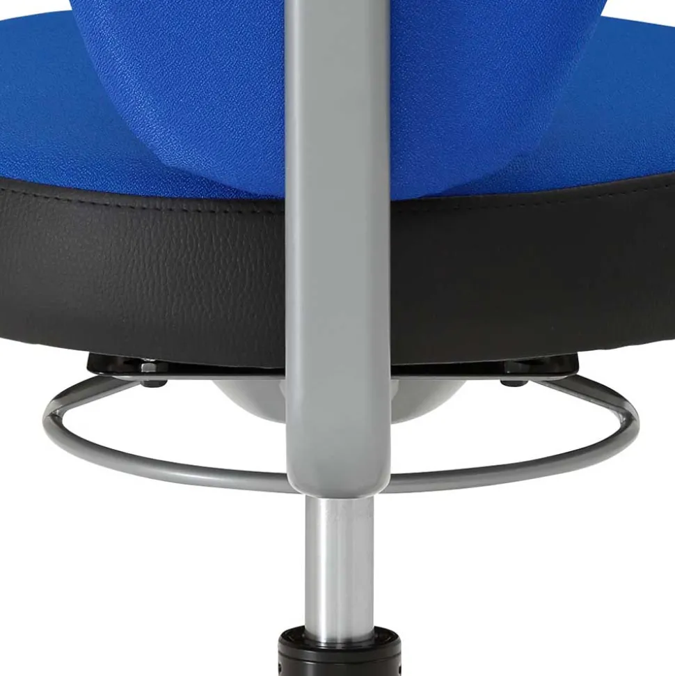 Bürohocker mit Lehne in Dunkelblau & Schwarz - Kanellas