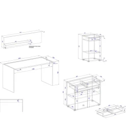 Büromöbel Kombination modern - Nonessia (vierteilig)