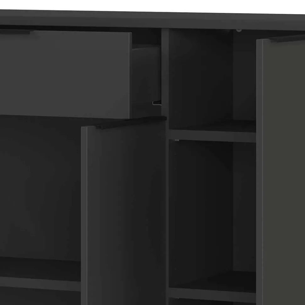 Büromöbel Set in Dunkelgrau - Tila (vierteilig)