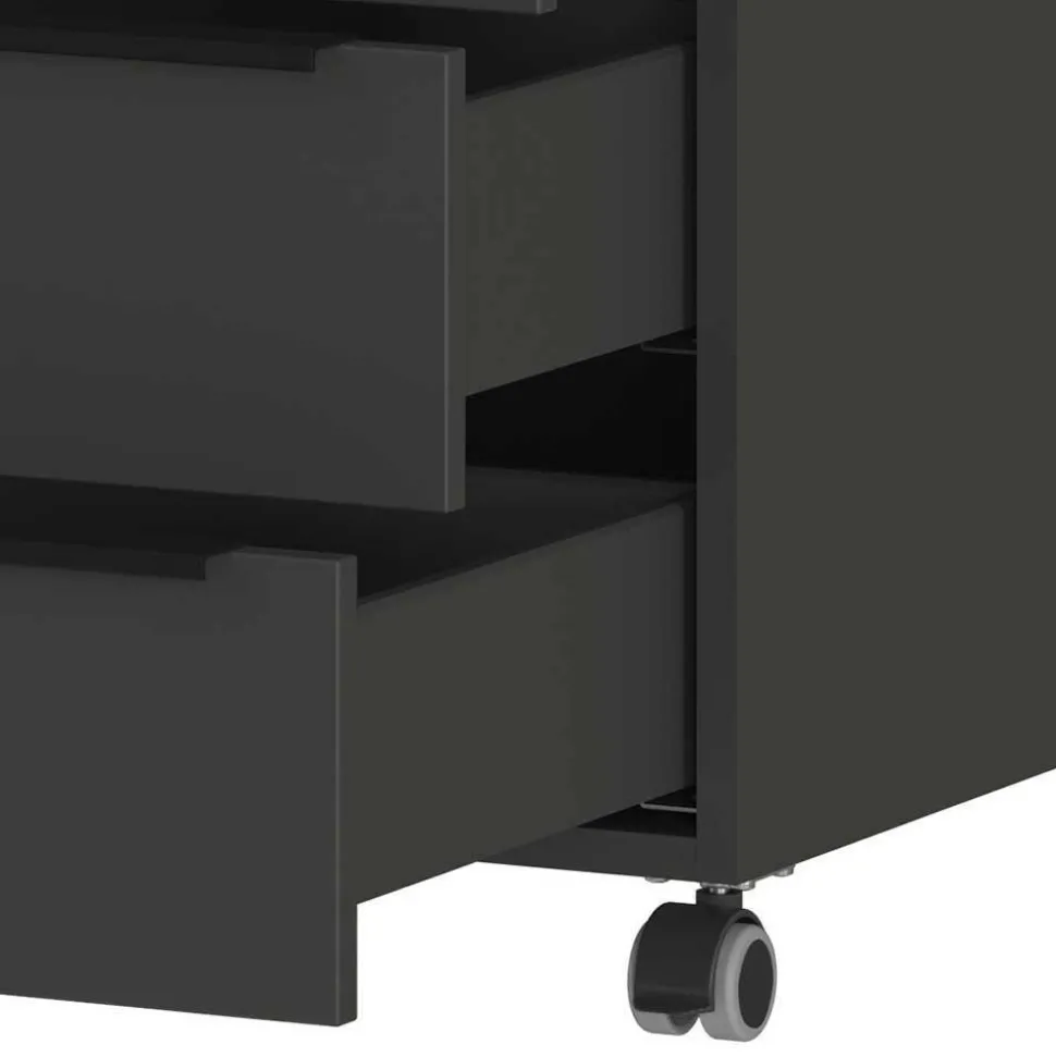 Büromöbel Set in Dunkelgrau - Tila (vierteilig)