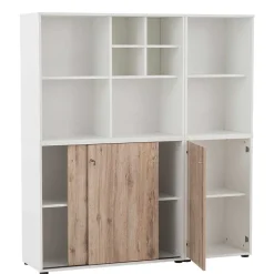 Büroschrank in Weiß & Wildeiche Dekor - Laganzo