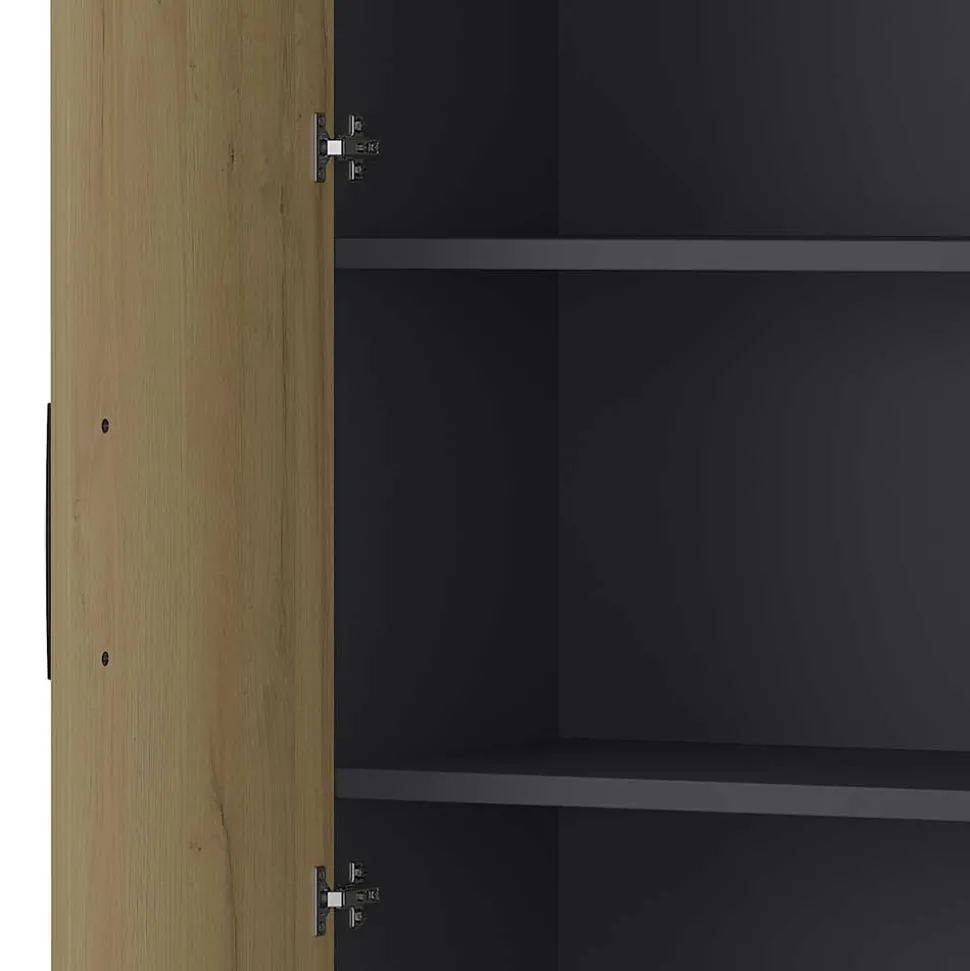 Büroschrank in Wildeiche & Dunkelgrau - Disgano