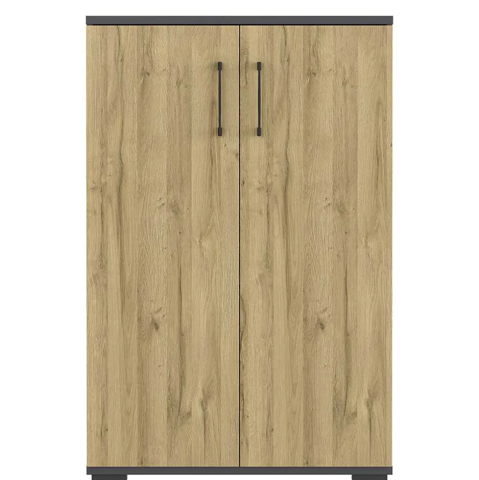 Büroschrank in Wildeiche NB & Dunkelgrau - Disgano I