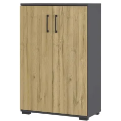 Büroschrank in Wildeiche NB & Dunkelgrau - Disgano I